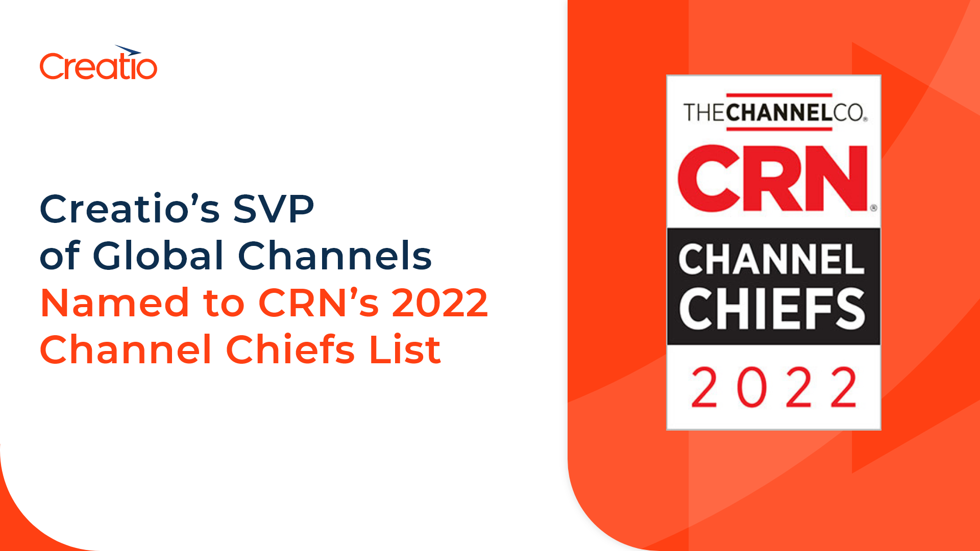 Creatio’s SVP of Global Channels Was Recognized in the CRN Top Channel